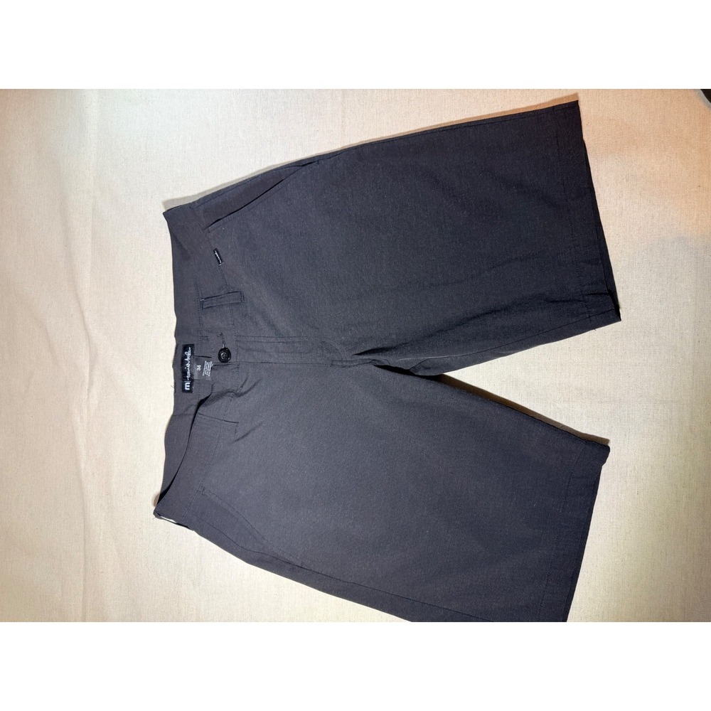 TravisMathew Beck Golf Shorts Mens 34 Dark Grey Charcoal Performance Stretch